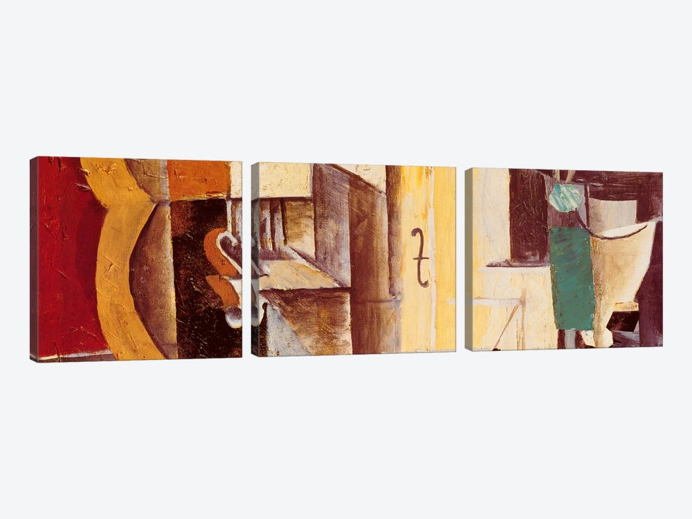 Violin & Guitar by Pablo Picasso 3-piece Canvas Art Print