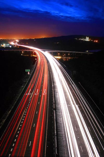 City Sunrises & Sunsets: Road Lights by Unknown Artist