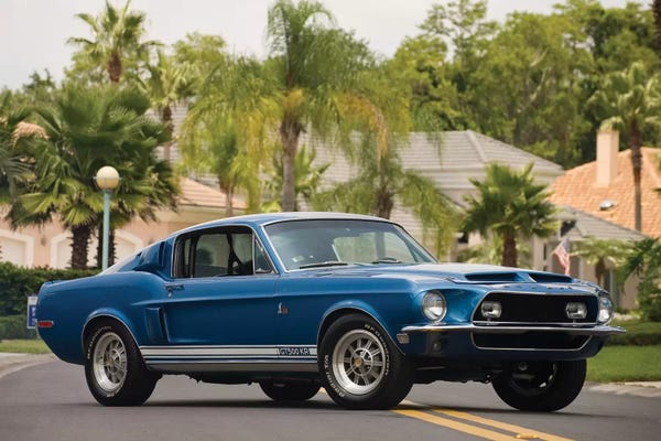 Nostalgia: 1968 Shelby Gt 500 Kr Fastback by Unknown Artist