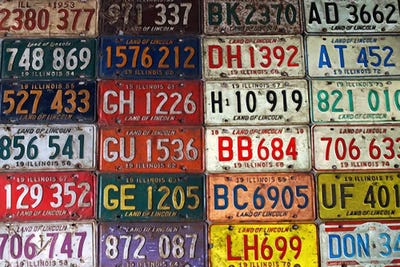 State License Plates by Unknown Artist canvas print