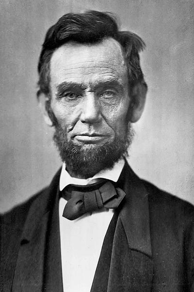 Large Black & White Art - Canvas Prints: Abraham Lincoln Portrait by Unknown Artist