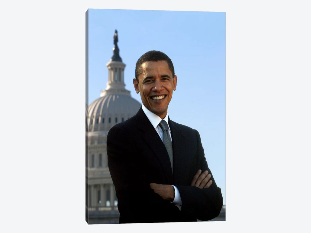 Barack Obama Portrait White House by Unknown Artist 1-piece Canvas Art