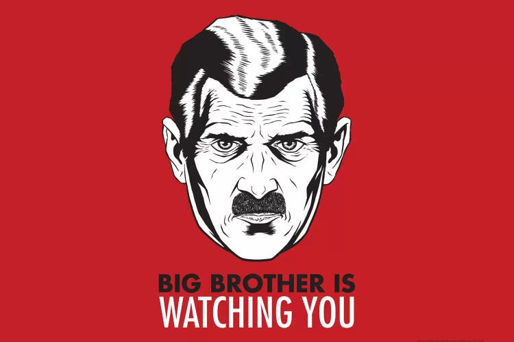 Big Brother Is Watching You 1984, Vintage Poster