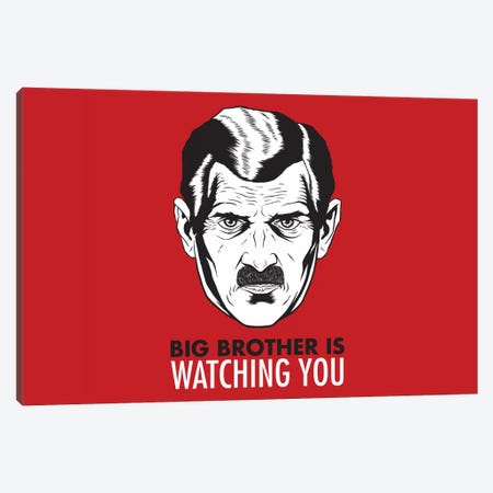 Big Brother Is Watching You 1984, Vintage Poster Canvas Print #3607} by Unknown Artist Canvas Art