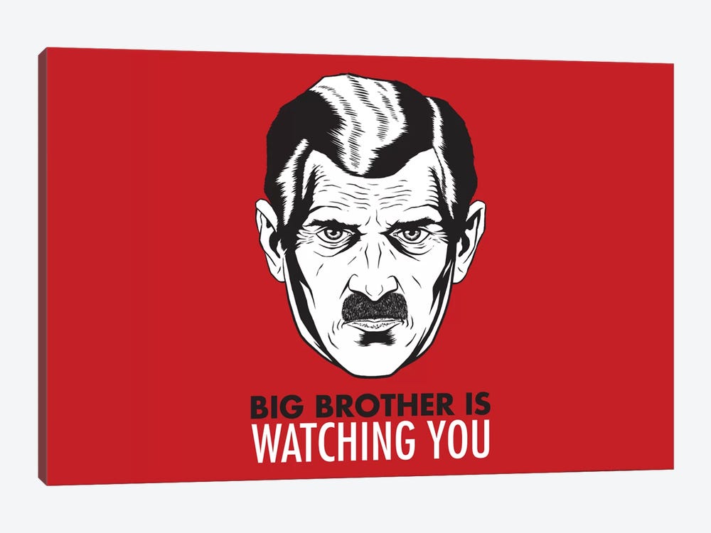 Big Brother Is Watching You 1984, Vintage Poster by Unknown Artist 1-piece Canvas Print