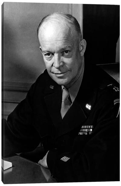 Dwight D. Eisenhower Portrait Canvas Art Print - Dwight D. Eisenhower