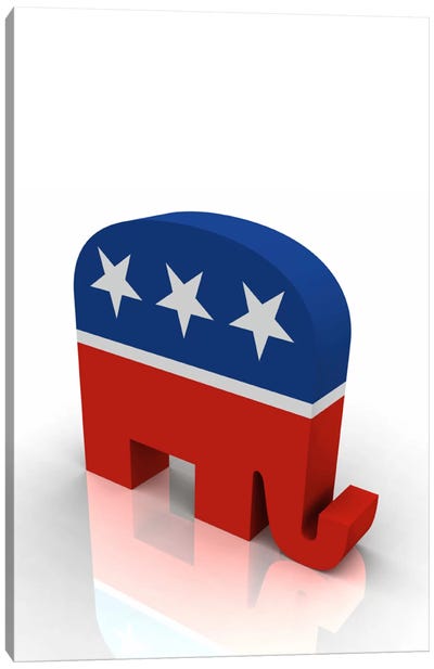 Gop Republican Party Elephant Symbol Canvas Art Print - Elephant Art