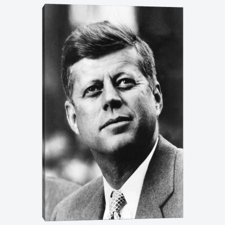 John F Kennedy JFK Portrait Canvas Print #3631} by Unknown Artist Canvas Art