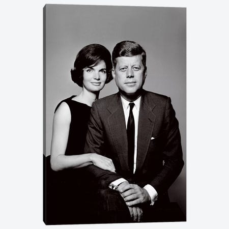 John & Jackie Kennedy Portrait Canvas Print #3632} by Unknown Artist Canvas Art