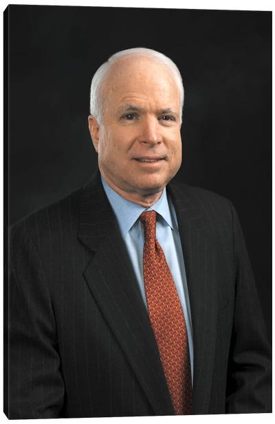 John Mccain Portrait Canvas Art Print - John McCain