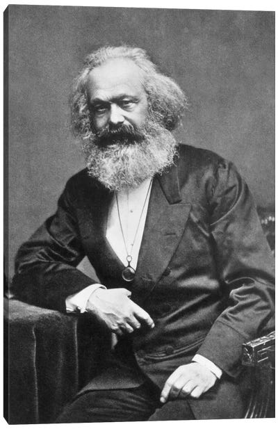 Karl Marx Portrait Canvas Art Print - Vintage & Retro Photography