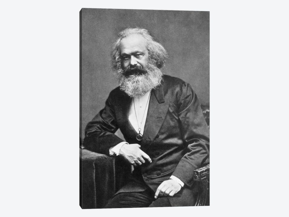 Karl Marx Portrait by Unknown Artist 1-piece Canvas Art Print