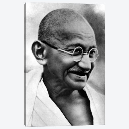 Gandhi Portrait Canvas Print #3641} by Unknown Artist Canvas Art Print