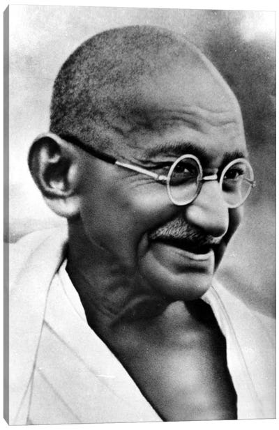 Gandhi Portrait Canvas Art Print - Figurative Photography