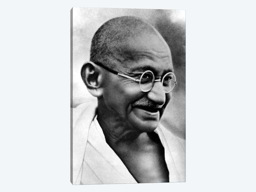 Gandhi Portrait by Unknown Artist 1-piece Canvas Print