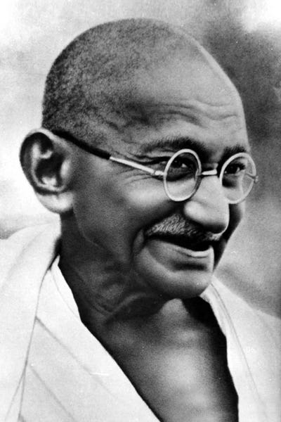 Black & White Pop Culture Art: Gandhi Portrait by Unknown Artist