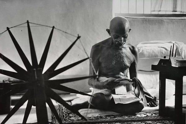 Black & White Pop Culture Art: Mahatma Gandhi by Unknown Artist