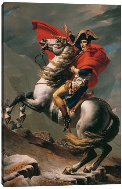 Napoleon Crossing The Alps Canvas Art Print - By Land