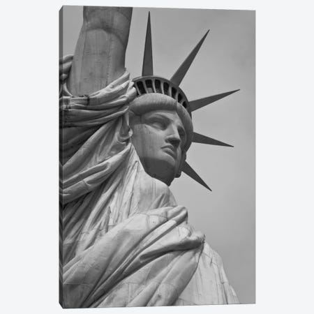 Statue of Liberty Black & White Canvas Print #3666} by Unknown Artist Canvas Art