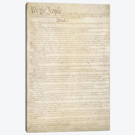 The Constitution Document Canvas Print #3676} by Unknown Artist Canvas Print