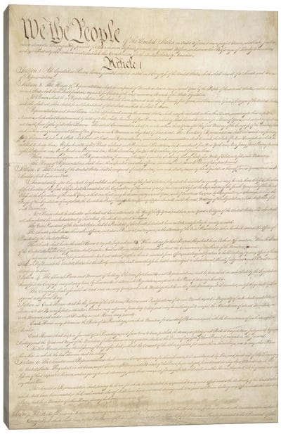 The Constitution Document Canvas Art Print - Historical Art