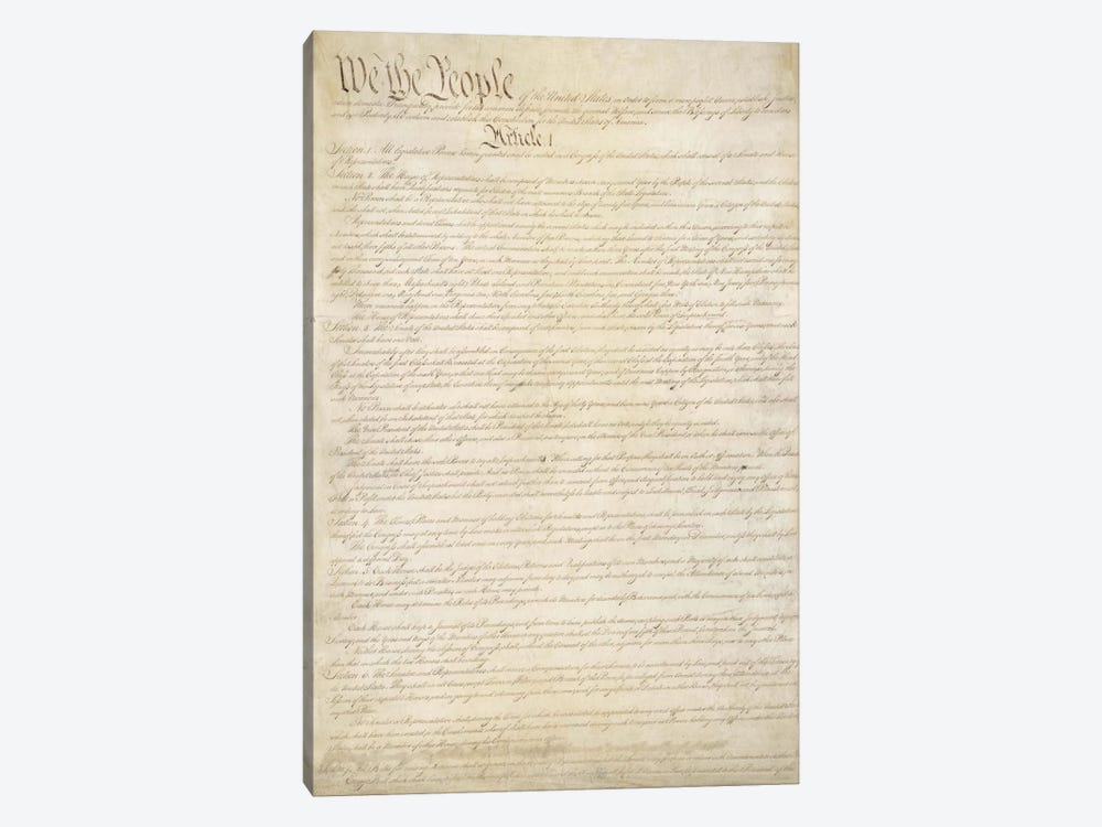 The Constitution Document by Unknown Artist 1-piece Canvas Art Print
