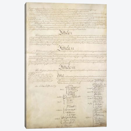 The Constitution Document Signatures Canvas Print #3677} by Unknown Artist Canvas Art Print