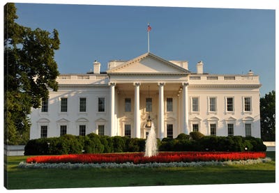 The White House Canvas Art Print - Famous Palaces & Residences
