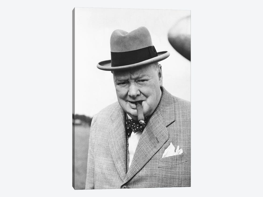 Winston Churchill Portrait by Unknown Artist 1-piece Canvas Print
