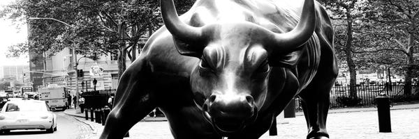 Wall Street Bull Close Up Panoramic