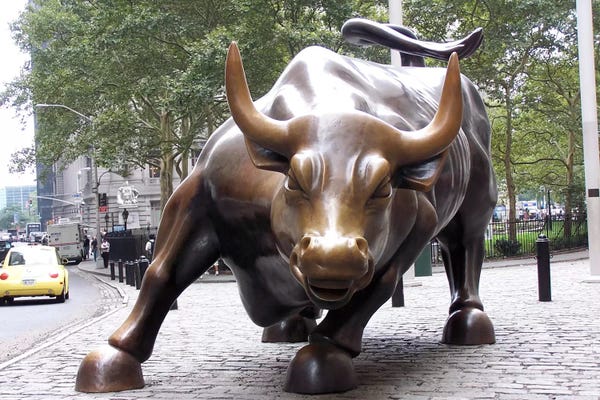 Large Photography - Canvas Prints: The Wall Street Bull by Unknown Artist