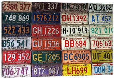 State License Plates Canvas Art Print - Number Art