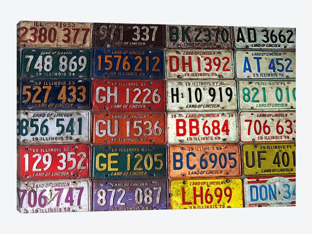 State License Plates by Unknown Artist 1-piece Canvas Print