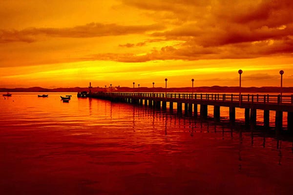 Nautical: Sunset At The Pier by Unknown Artist