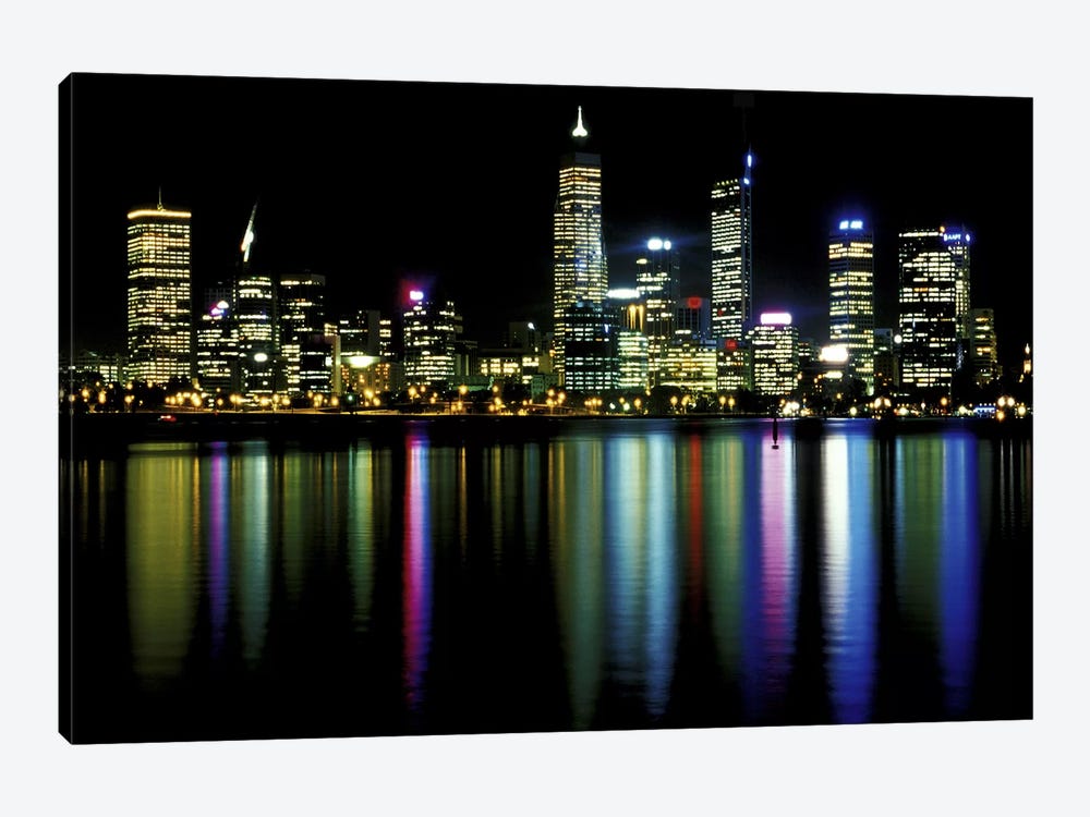 Downtown City Lights by Unknown Artist 1-piece Canvas Artwork