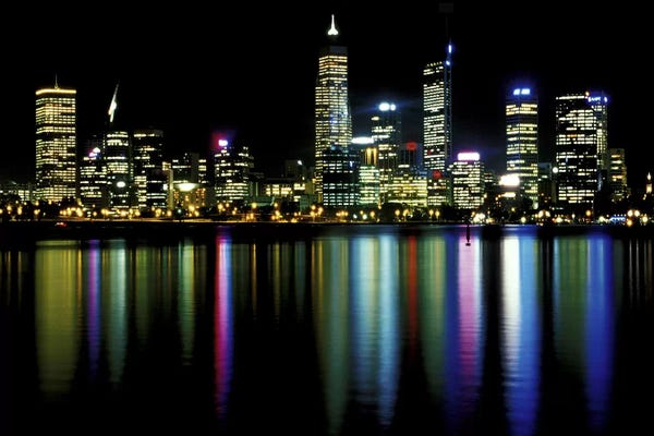 Illinois: Downtown City Lights by Unknown Artist