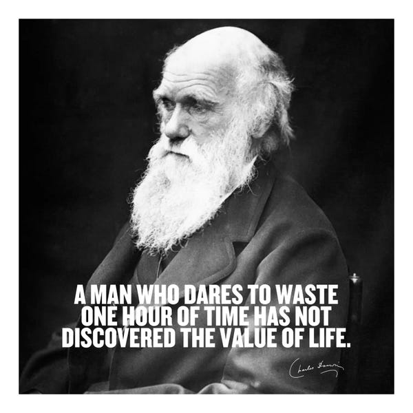 Black & White Pop Culture Art: Charles Darwin Quote by Unknown Artist