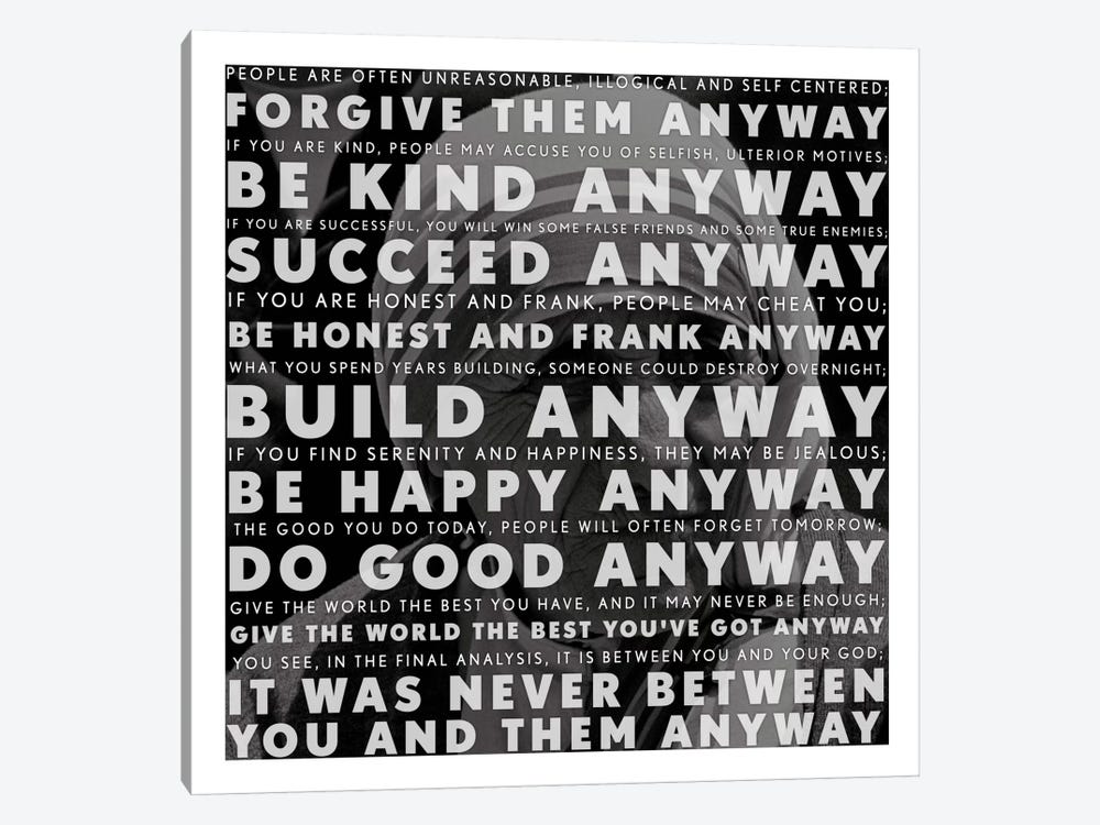 Mother Teresa Quote by Unknown Artist 1-piece Canvas Print