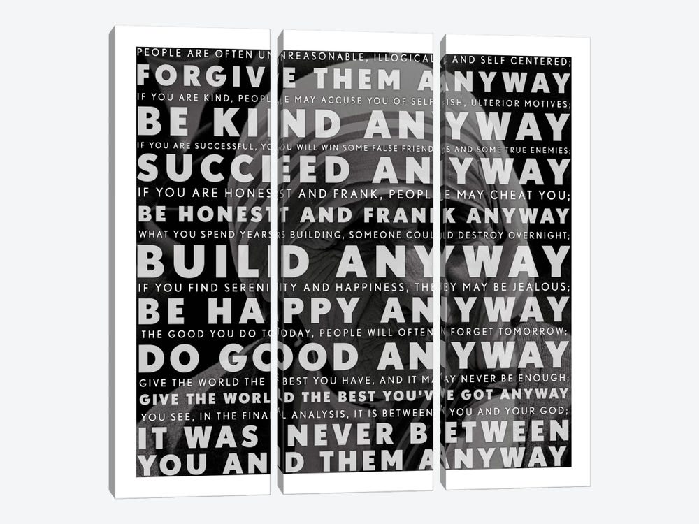 Mother Teresa Quote by Unknown Artist 3-piece Art Print