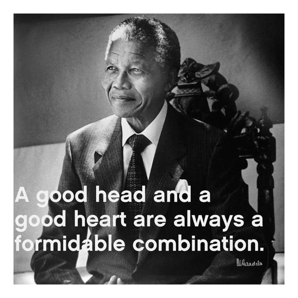 Black & White Pop Culture Art: Nelson Mandela Quote by Unknown Artist