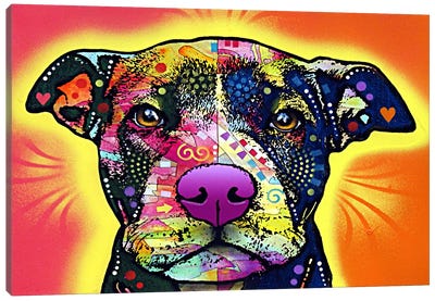 Love A Bull Canvas Art Print - Staffordshire Bull Terrier Art