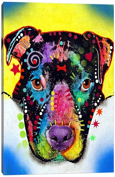 Otter Pit Bull Canvas Art Print - Staffordshire Bull Terrier Art