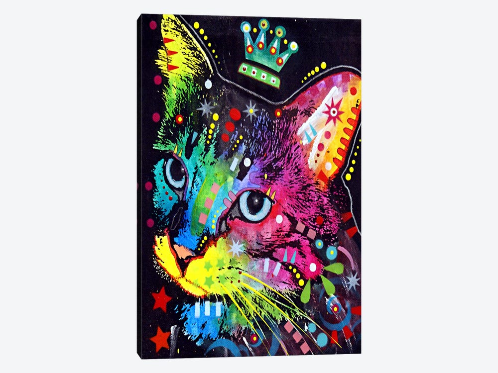 Thinking Cat Crowned by Dean Russo 1-piece Art Print