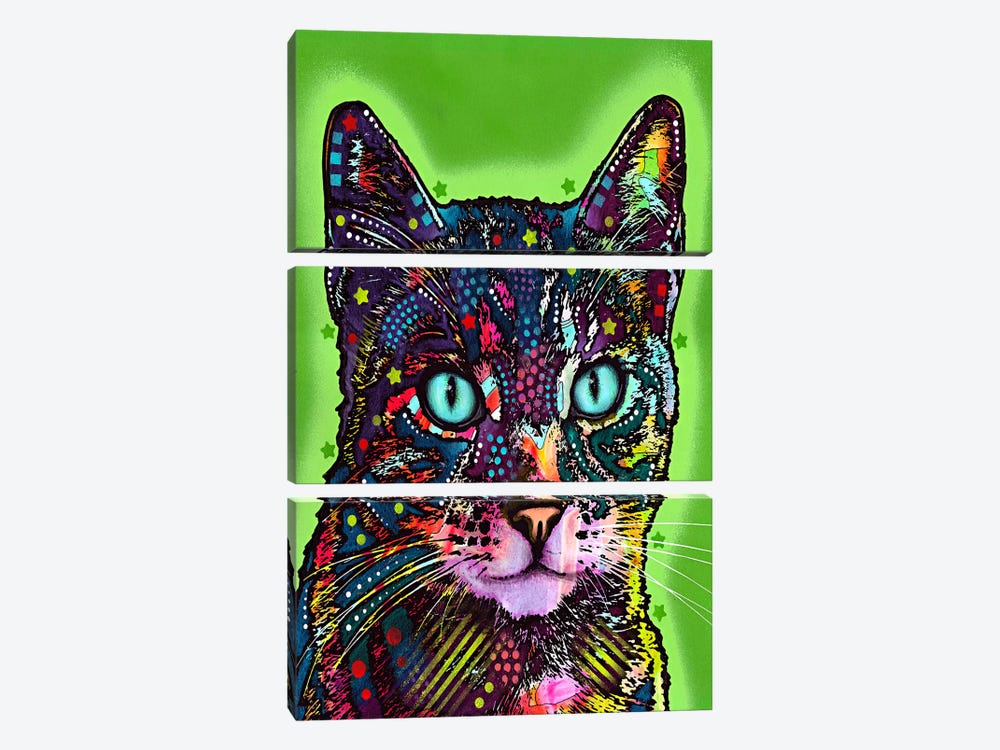 Watchful Cat by Dean Russo 3-piece Canvas Wall Art