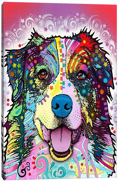 Australian Shepherd Canvas Art Print - Best Selling Dog Art