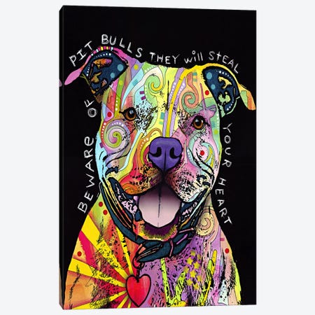 Beware of Pit Bulls Canvas Print #4231} by Dean Russo Art Print