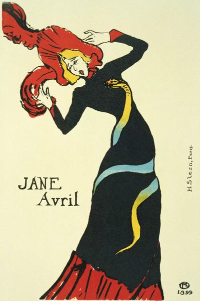 Art Nouveau: Jane Avril Vintage Poster by Henri de Toulouse-Lautrec