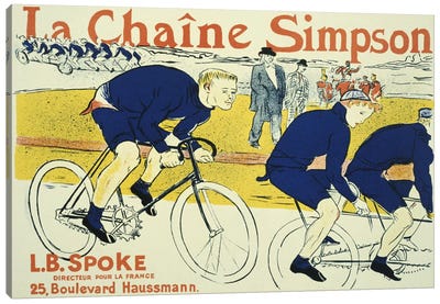 Simpson La Chain Bicycle Advertising Vintage Poster Canvas Art Print - Cycling Art
