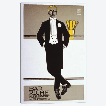 Bar Riche Vintage Poster Canvas Print #5017} by Hans Rudi Erdt Canvas Print