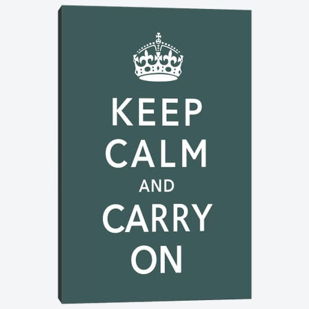 Keep Calm & Carry on (green) Canvas Print #5021} by Unknown Artist Canvas Art Print